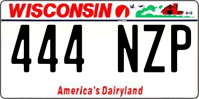 WI license plate 444NZP