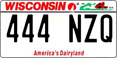WI license plate 444NZQ