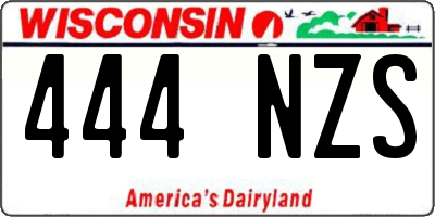 WI license plate 444NZS