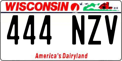 WI license plate 444NZV