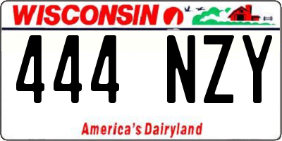 WI license plate 444NZY