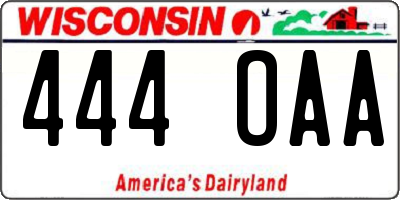 WI license plate 444OAA