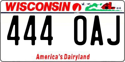 WI license plate 444OAJ
