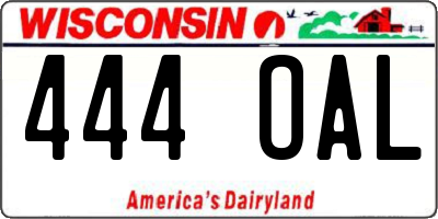 WI license plate 444OAL