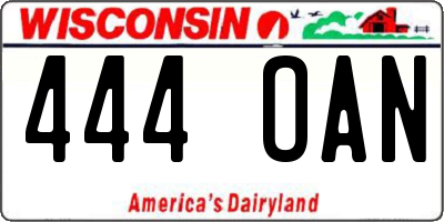 WI license plate 444OAN