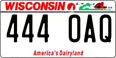 WI license plate 444OAQ