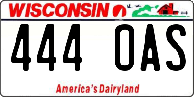 WI license plate 444OAS