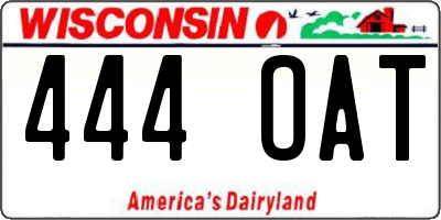 WI license plate 444OAT