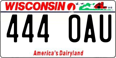 WI license plate 444OAU