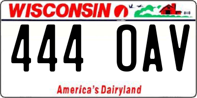 WI license plate 444OAV