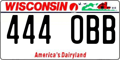 WI license plate 444OBB