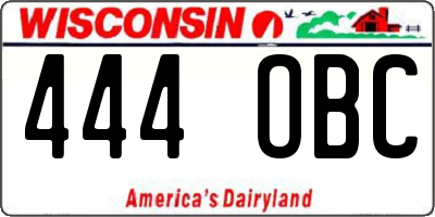 WI license plate 444OBC