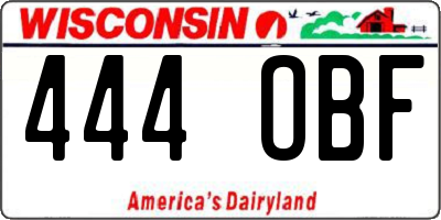 WI license plate 444OBF