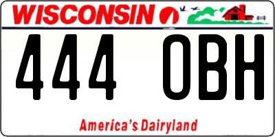 WI license plate 444OBH