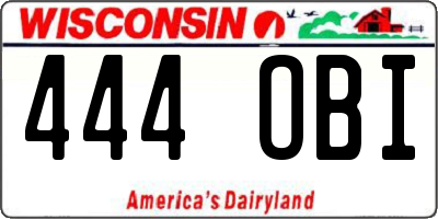 WI license plate 444OBI