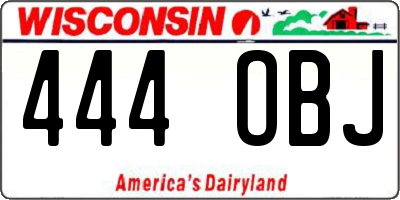 WI license plate 444OBJ