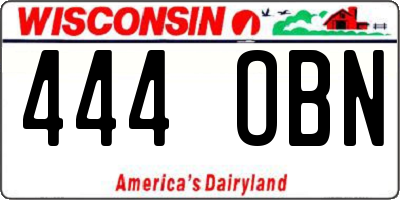 WI license plate 444OBN