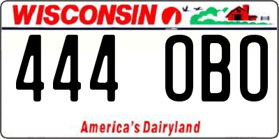 WI license plate 444OBO