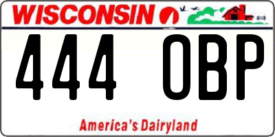 WI license plate 444OBP