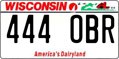 WI license plate 444OBR