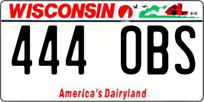 WI license plate 444OBS