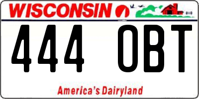 WI license plate 444OBT