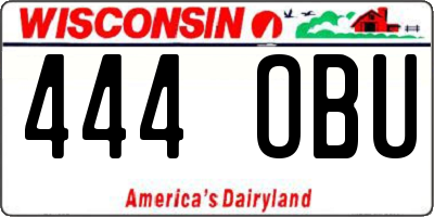 WI license plate 444OBU