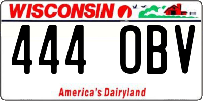 WI license plate 444OBV