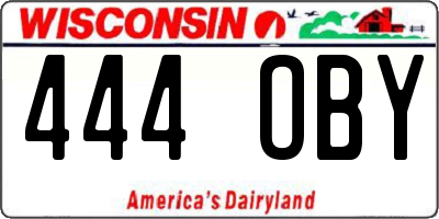 WI license plate 444OBY
