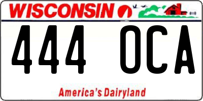 WI license plate 444OCA