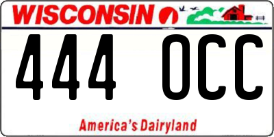 WI license plate 444OCC