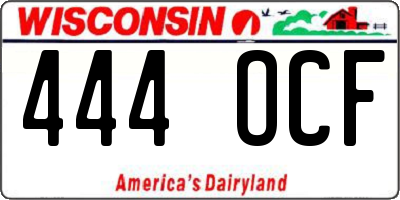 WI license plate 444OCF