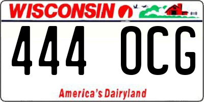 WI license plate 444OCG