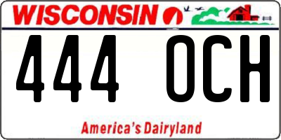 WI license plate 444OCH