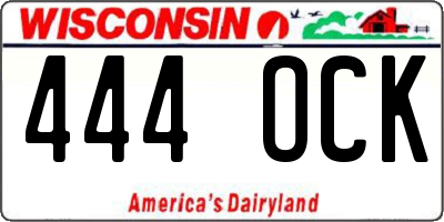 WI license plate 444OCK