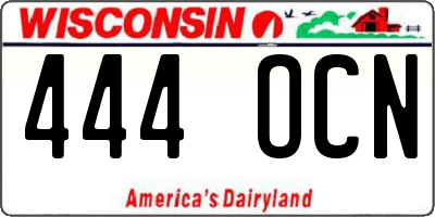 WI license plate 444OCN