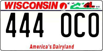 WI license plate 444OCO