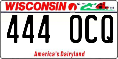 WI license plate 444OCQ