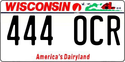 WI license plate 444OCR