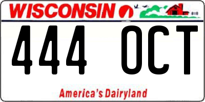 WI license plate 444OCT