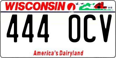 WI license plate 444OCV
