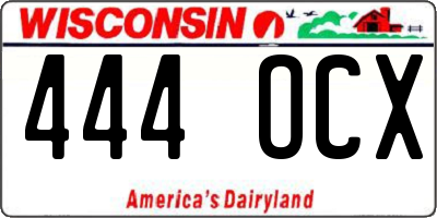 WI license plate 444OCX