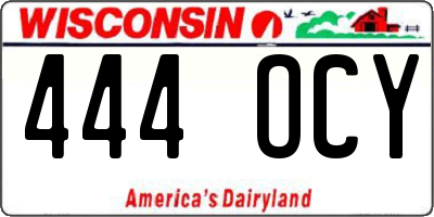WI license plate 444OCY