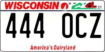 WI license plate 444OCZ