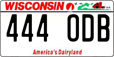 WI license plate 444ODB