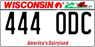 WI license plate 444ODC