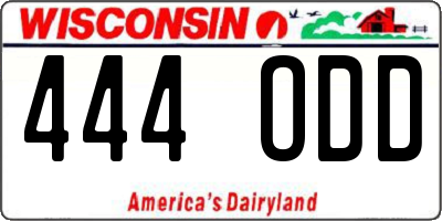 WI license plate 444ODD