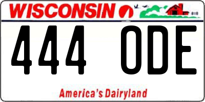 WI license plate 444ODE