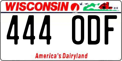 WI license plate 444ODF