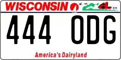 WI license plate 444ODG
